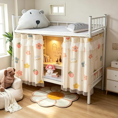 Qubanda Dorm Bottom Bunk Blackout Privacy Bed Curtains Bed Canopy Shading Dustproof Breathable Tent Nets Single Sleeper - Image 5