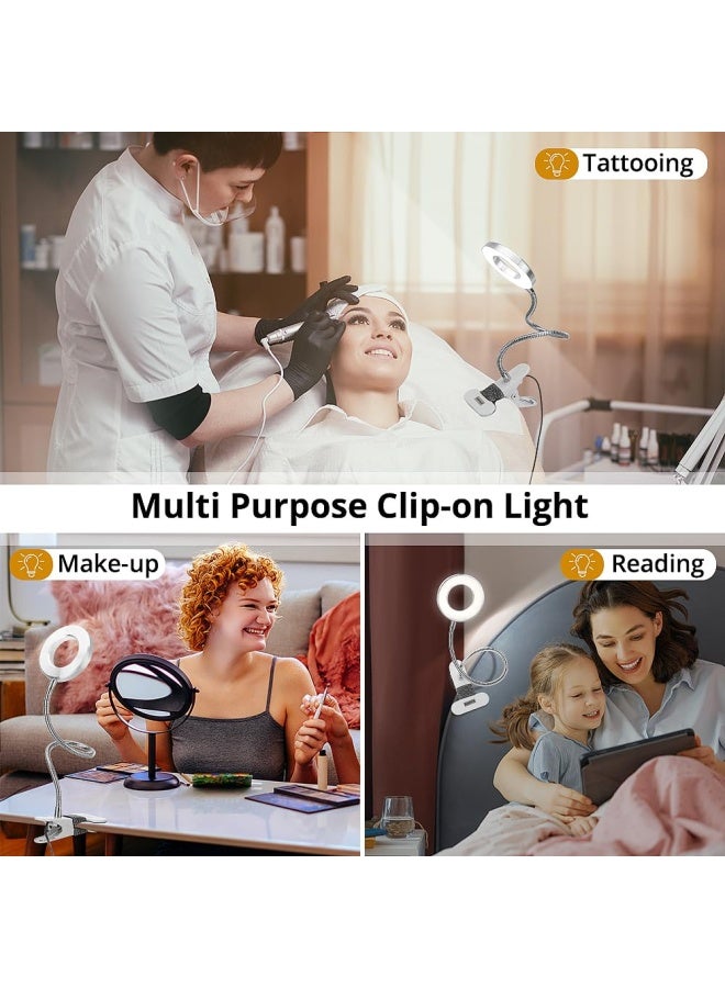 Skymore Clip on Light 3 Color Modes10 Brightness LED Reading Desk Light with Clamp Flexible Gooseneck Book Light for Kids Bedtime Reading Zoom Meetings Clip on Table Headboard DormOffice Use - Image 4
