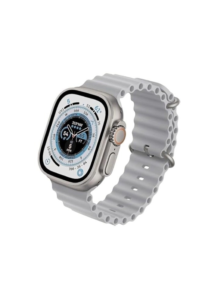 Generic - Ocean Band Compatible Apple Watch Ultra Band Adjustable Silicone Strap with Metal Buckle 49mm,45mm,44mm,42mm, for Apple Watch Ultra 2,Series 9,8,7,6,5,4,3,2,1,SE - Image 1