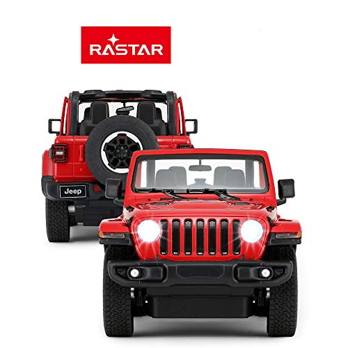 RASTAR Off-Road Remote Control Car, 1:14 Jeep Wrangler JL RC Off-Road Racing Vehicle Toy Car for Kids Adults, Spring Suspension/Door Open, 2.4Ghz RED - Image 2