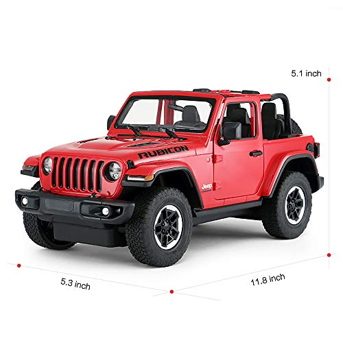 RASTAR Off-Road Remote Control Car, 1:14 Jeep Wrangler JL RC Off-Road Racing Vehicle Toy Car for Kids Adults, Spring Suspension/Door Open, 2.4Ghz RED - Image 5