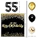 LINGPAR Happy 55th Birthday Balloons Black Set Decor Cheers to 55 Years Old Party Theme Garland Banner Backdrop Decorations For Women and Men Supplies - Image 2