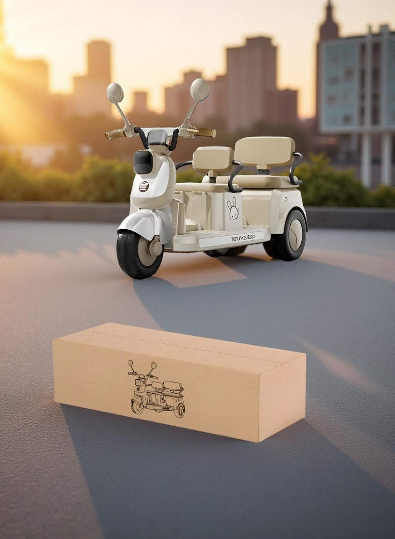 Adorable 12V Electric Kids’ Tuk Tuk Two Seater Ride On LED Lights Music Player  Realistic Tuk Tuk Design, For Boys & Girls 3 to 7 Years - Image 2