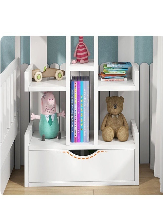 fashionhome - Creative Bookshelf with Drawer Bookcase Simple Living Room Storage Rack 51 x 19 x 141 cm - Image 1