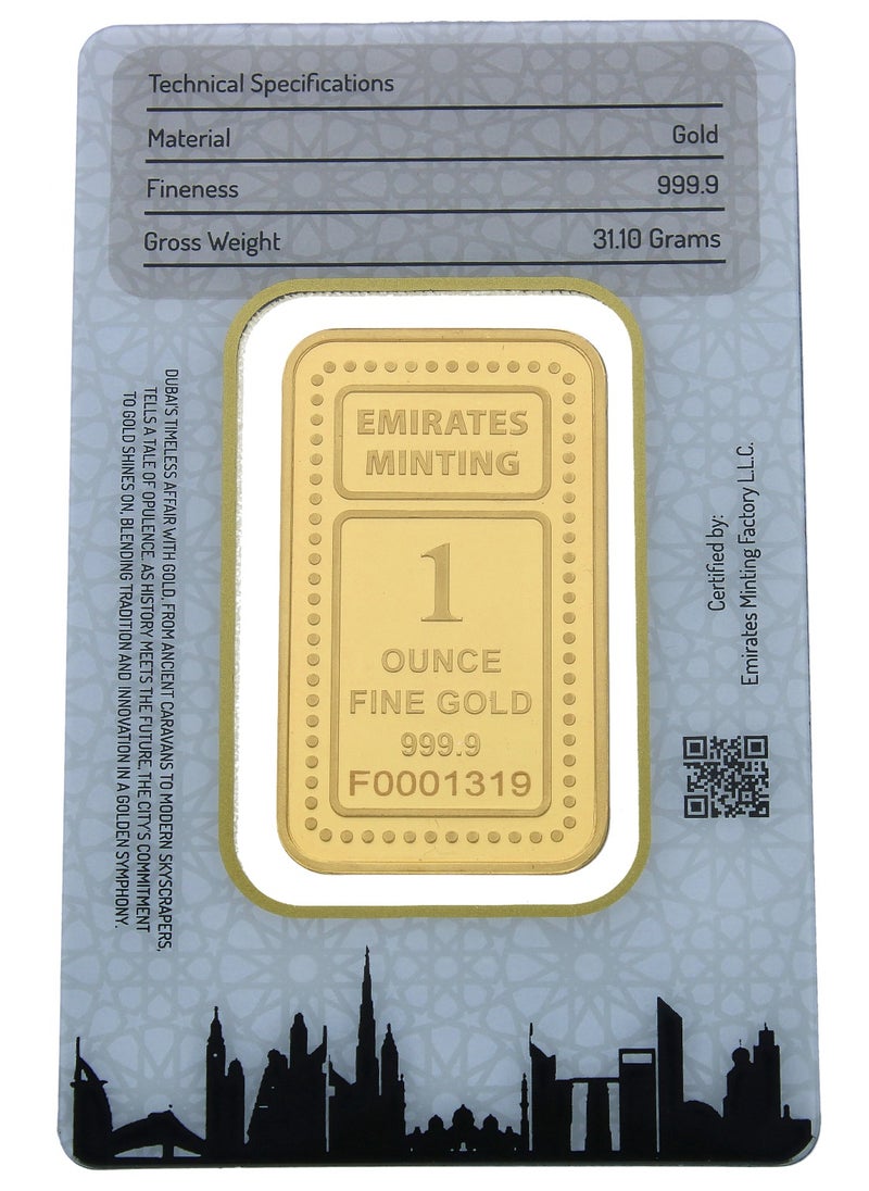 EMIRATES MINTING - Emirates Minting 1 Oz Gold Bar 999.9 Purity - Image 1