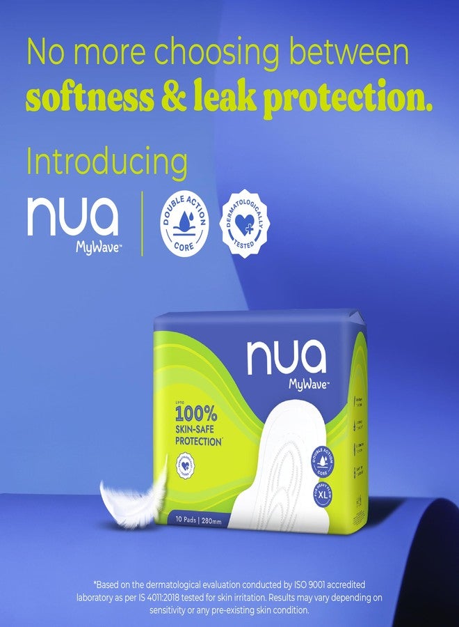 Nua MyWave XL Sanitary Pads for Women | 30 Pads | | Heavy Flow Period Pads | Super Soft, Rash-Free, Leak-Proof | Super Absorbent | Individually Wrapped | 280 mm - Image 2
