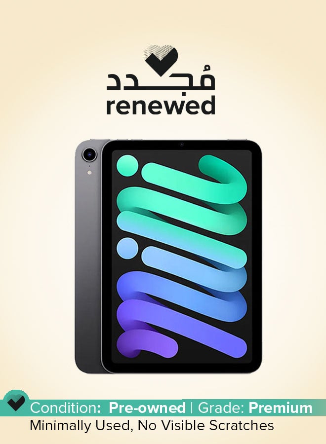 ابل  مجدد - آيباد ميني 2021 (الجيل السادس) 8.3 بوصة 64 جيجابايت واي فاي رمادي فضائي مع فيس تايم - Image 1