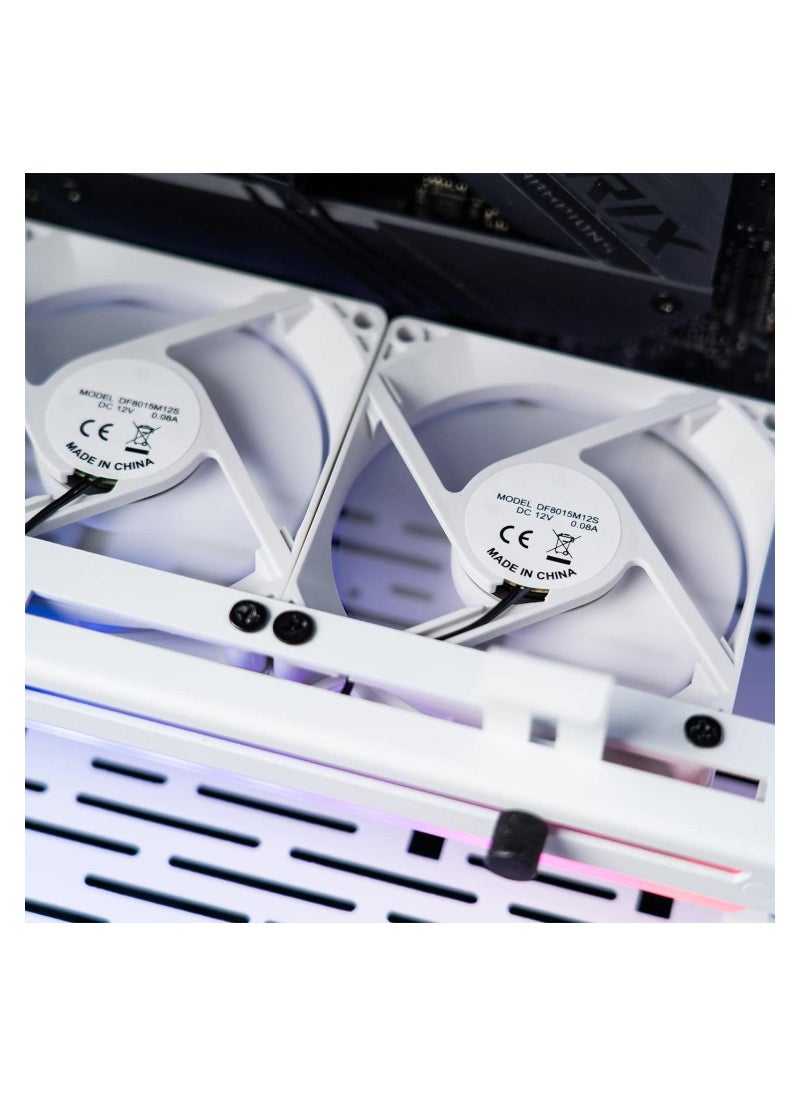 Graphics Card Cooler with ARGB 5V 3Pin LED and Three 80mm Fans, RGB LED Graphics Card Holder, GPU Cooler Easy Installation-White  - Image 3