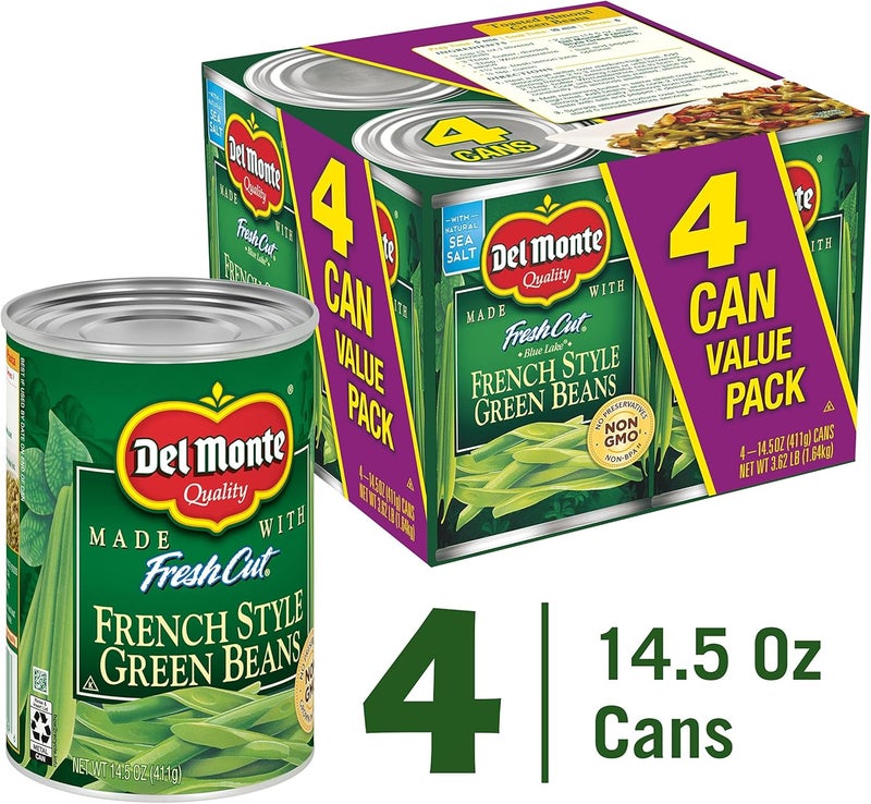 Del Monte Fresh Cut Blue Lake French Style Green Beans, 14.5 Ounce Cans - Pack of 4 - Image 2