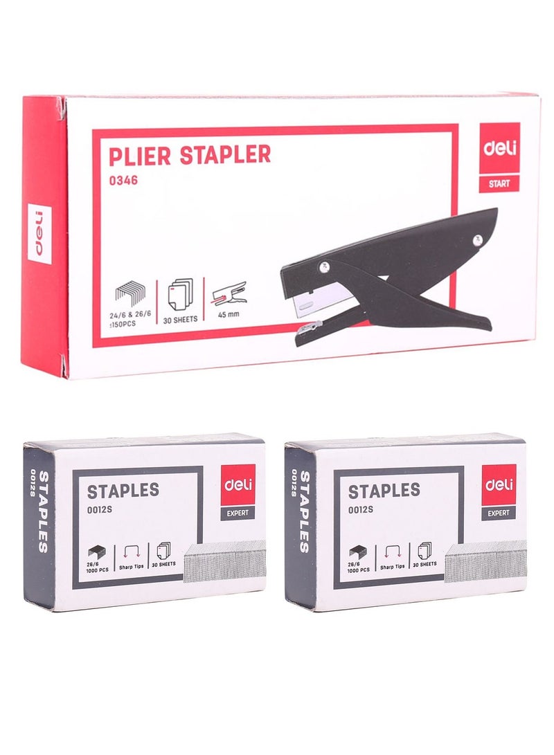 Deli Plier Stapler With 2 Packs of Pins - Image 1