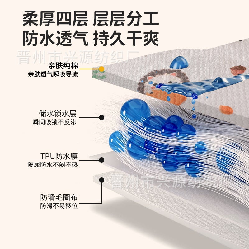 Pure Cotton Washable Diaper Pad Baby Supplies Aunt Pad Baby Breathable Leak-Proof Menstrual Pad Nursing Pad Diaper Pad Absorbent - Image 4
