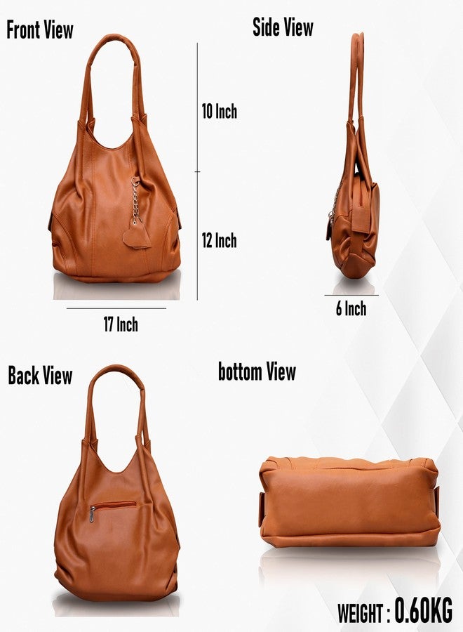Fostelo Women's Style Diva Satchel Tote Handbag for Women | Ladies Purse | Stylish Shoulder Bag | Gift For Women | Tan - Image 3