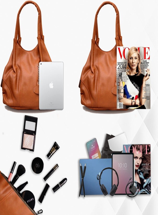 Fostelo Women's Style Diva Satchel Tote Handbag for Women | Ladies Purse | Stylish Shoulder Bag | Gift For Women | Tan - Image 4