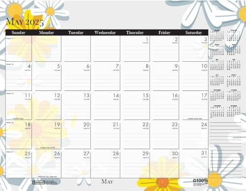 House of Doolittle 2025 Monthly Desk Pad Calendar, Wildflower, 22 x 17 Inches, January - December (HOD197-25) - Image 5