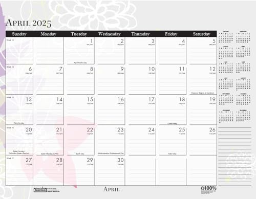 House of Doolittle 2025 Monthly Desk Pad Calendar, Wildflower, 22 x 17 Inches, January - December (HOD197-25) - Image 4