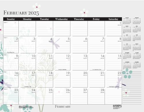 House of Doolittle 2025 Monthly Desk Pad Calendar, Wildflower, 22 x 17 Inches, January - December (HOD197-25) - Image 2
