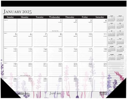 House of Doolittle 2025 Monthly Desk Pad Calendar, Wildflower, 22 x 17 Inches, January - December (HOD197-25) - Image 1
