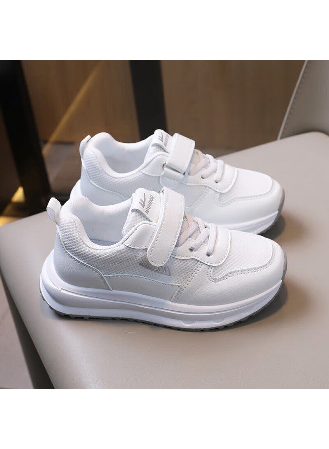 Children's White Sneakers, Running Shoes For Boys And Girls, Comfortable Casual Shoes, Wz(cl)-0563, White, Size 38 - Image 1