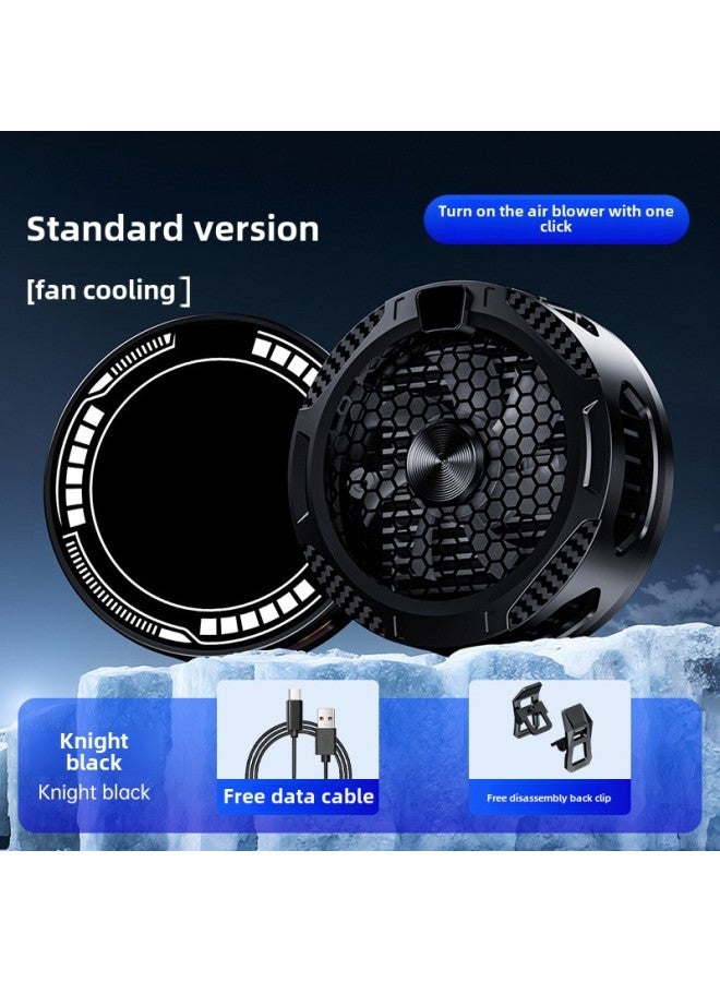 Magnetic Suction Mobile Phone Radiator Dual-core Semiconductor Icing Cooler Back Clip Game E-sports King Eating Chicken Live Broadcast-Colour:Radiator Three-speed [standard Version Black]  - Image 1