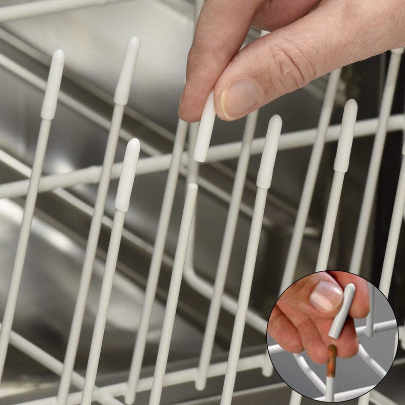 100 Flexible Round Dishwasher Prong Caps White 0.63 Inch for Shelf Organizer - Image 4