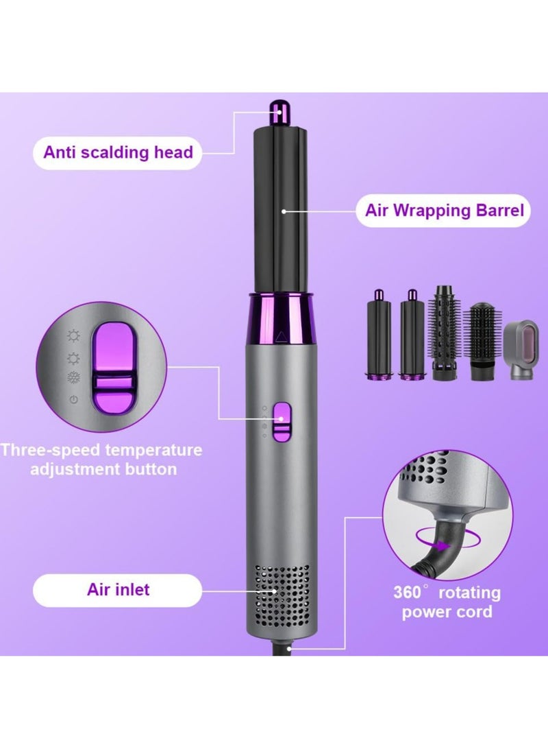 Generic Blow Dryer Brush 5 in 1, Negative Ion Hair Dryer Brush Set Upgrade Hot Air Brush Air Styler Curling Wrap Air Curler, Curling Iron Hair Styling Tools As A Gift for Straight/Curl/Drying/Smoothing  - Image 2