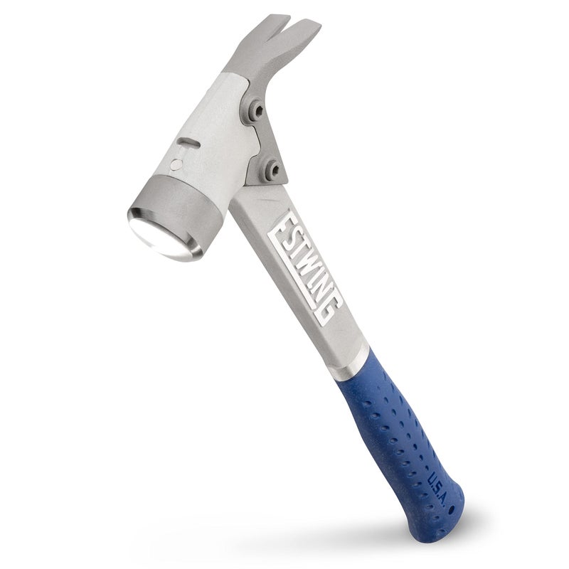ESTWING ALPRO Aluminum Framing Hammer 14 oz Straight Rip Claw with Smooth Face Shock Reduction Grip ALBL Blue