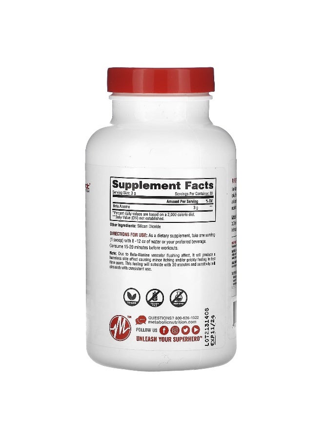 Metabolic Nutrition Metabolic Nutrition, Beta-Alanine, Unflavored , 3.52 oz (100 g)  - Image 2