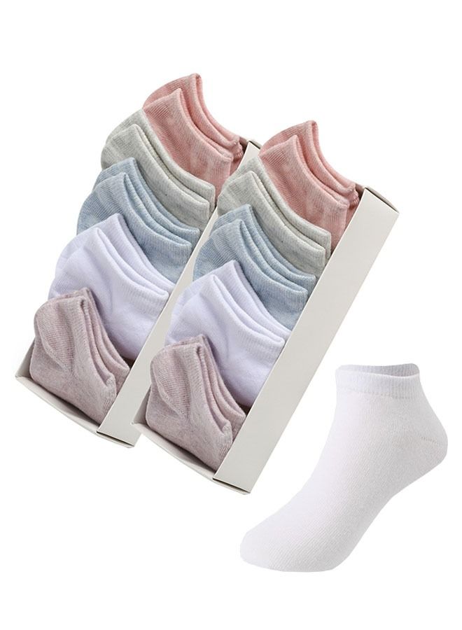 ZCM-HAPPY 10 Pairs Cotton Casual Ankle Socks Women's Socks  - Image 1