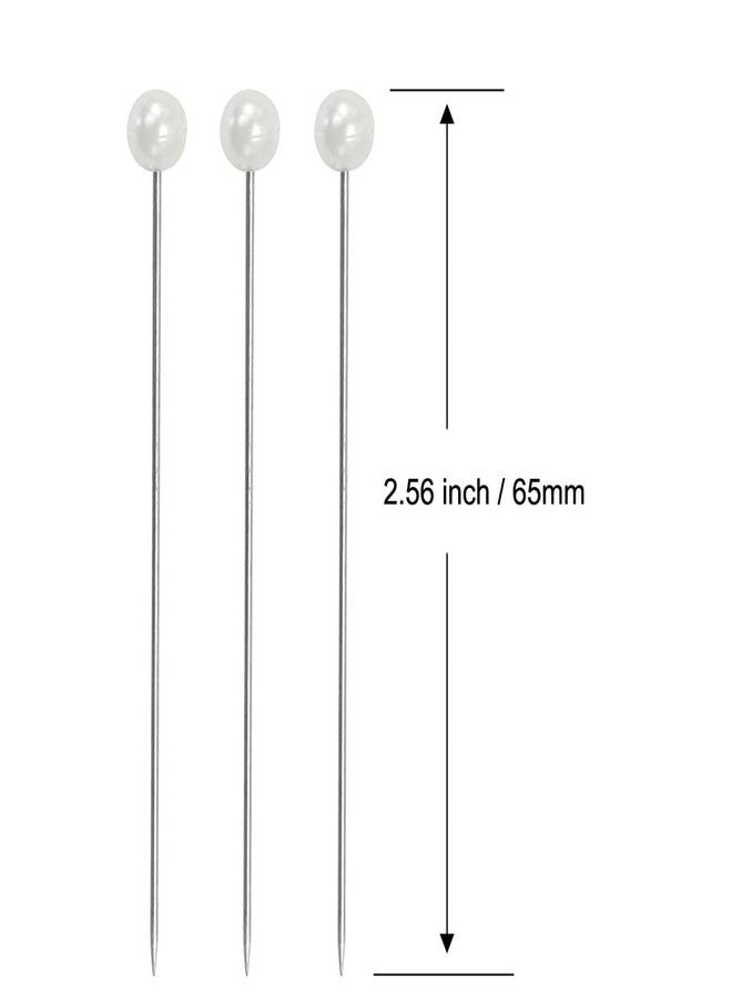 JFFX 100pcs Corsage Boutonniere Pins, Bouquet Floral Pins, Round Ball Pearl Head Straight Pin for DIY Crafts Jewelry Making Sewing Wedding Flower Decorations (100 Pieces with 1 Box) - Image 3