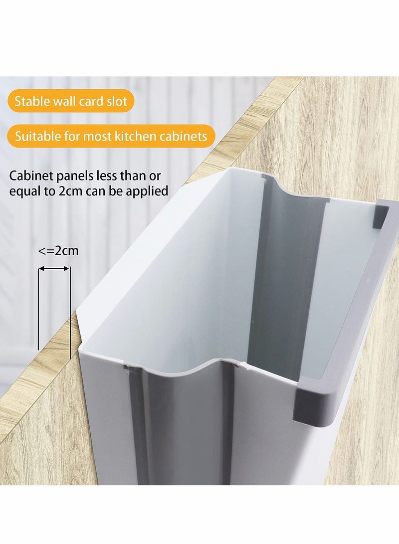Y&D Trash Can, Hanging Can Folded with Bag Storage Slot for Kitchen Cabinet Cupboard Door, Small Waste Garbage Bin Home Garden Office School Bathroom Car  - Image 5