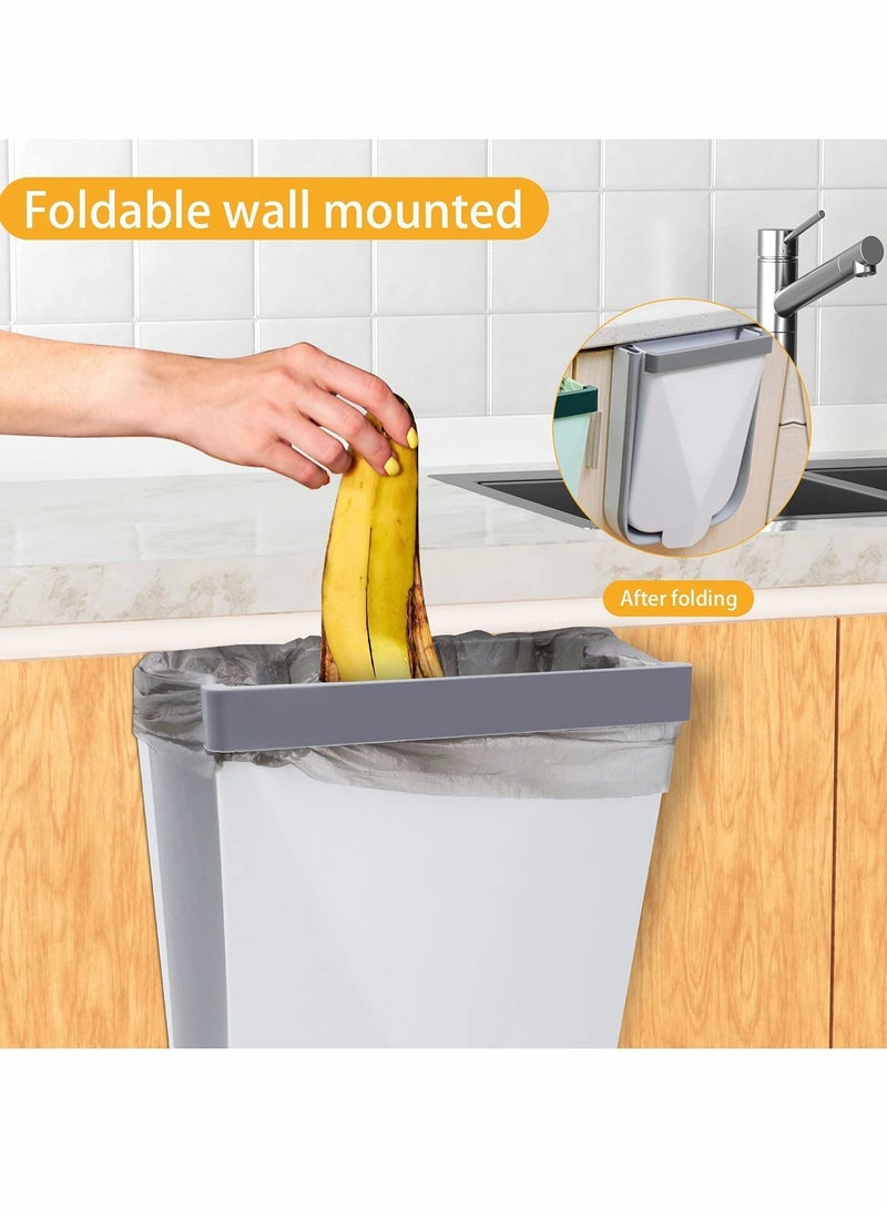 Y&D Trash Can, Hanging Can Folded with Bag Storage Slot for Kitchen Cabinet Cupboard Door, Small Waste Garbage Bin Home Garden Office School Bathroom Car  - Image 4