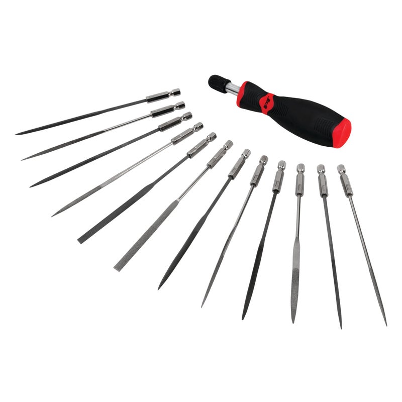 Performance Tool W5391 12Pc Micro File Set - Precision Files for Wood, Metal, and Plastic Working Applications - Image 1