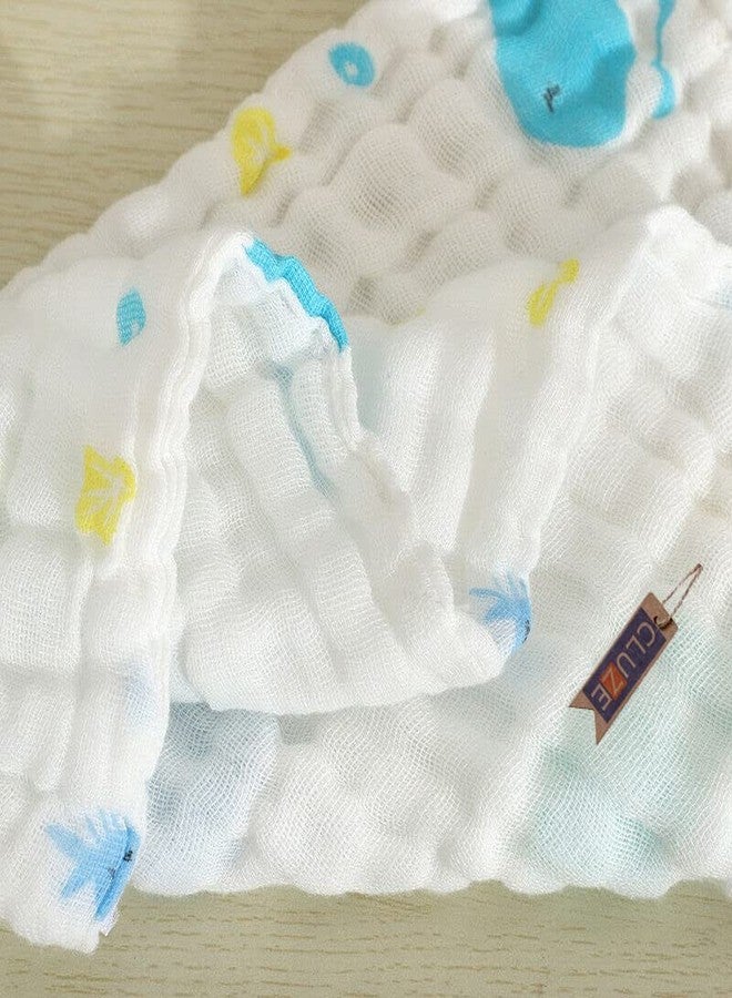 CLUZE Baby Face Towel/Cotton Handkerchief For Women, Six Layered- Printed White Newborn Baby/Rumal/Hanky for Girls and Kids School- Extra Soft And Super Absorbent (25x25CM) (8) (6) - Image 5
