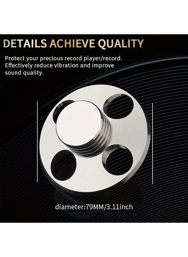 Silvery Metal Record Weight Stabilizer For Vinyl Turntable LP Player Audio Quality - Image 4