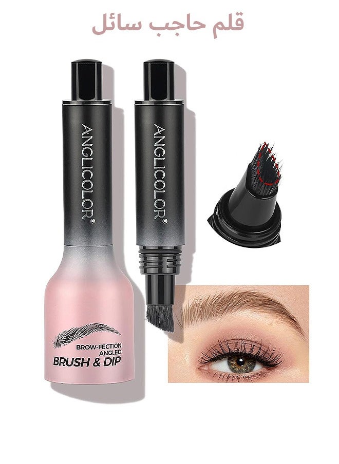 Anglicolor Upgraded Liquid Microblading Eyebrow Pen, Teardrop Angled Micro Eyebrow Brush To Microblading Eyebrow, Hair-Like Strokes, Natural Easy To Color Long Lasting Quick Drying (#02Taupe)  - Image 1