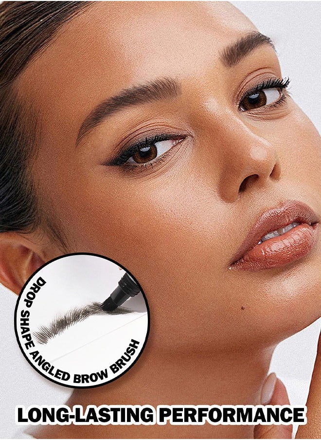 Anglicolor - Upgraded Liquid Microblading Eyebrow Pen, Teardrop Angled Micro Eyebrow Brush To Microblading Eyebrow, Hair-Like Strokes, Natural Easy To Color Long Lasting Quick Drying (#02Taupe) - Image 1