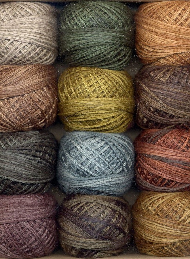 3-Strand Cotton Embroidery Thread Floss 12-Ball Earthly Treasures Collection (3SF-EarthlyT)