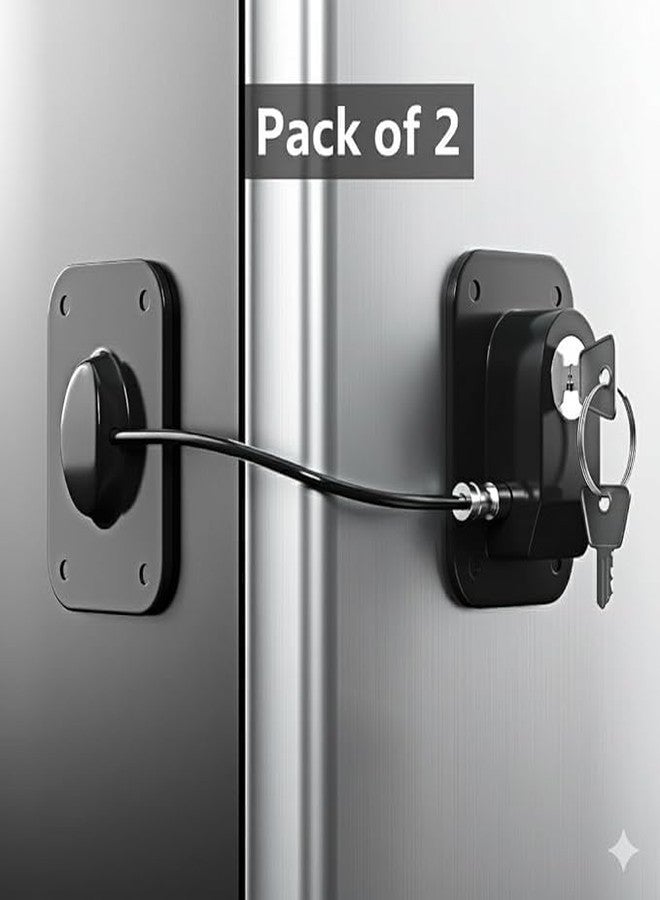Sendria Child Safety Door Lock with Flexible Steel Cable, Strong Adhesive No Drill Baby Proof Lock for Refrigerator, Cupboard, Drawer, Wardrobe, Toilet Seat and Cabinet Protection for Kids and Pets - Image 2