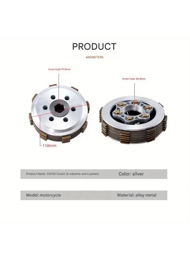 FT CG150 مجموعة دبرياج دراجة نارية 6 بار 6 لوحة عالية الجودة مقاومة للاهتراء - Image 4
