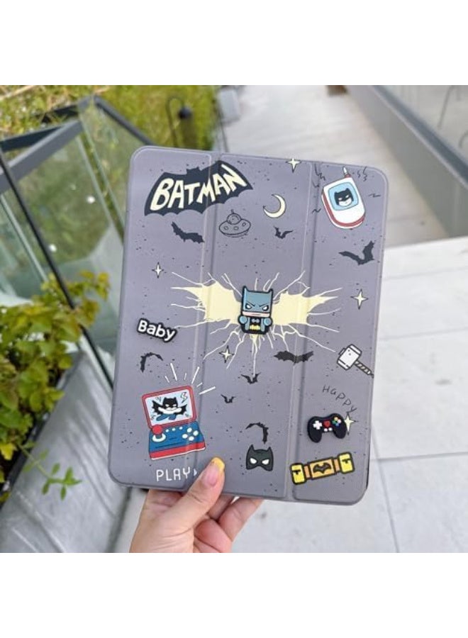 Batman Redmi Pad SE 8.7'' inch 2024 Case 3D Cartoon Silicon Flip Cover with Pencil Holder, Soft TPU Back Trifold Stand Protective Smart Cover, Flip kids Design - Image 1