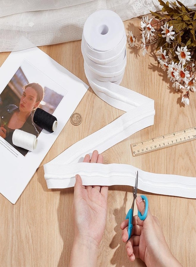 BENECREAT 10.94 Yards White Knit Elastic Band, 1.57 Inch Wide Sewing Elastic Band with Drawstring Polyester Stretch Strap for Sewing Waistband Wig and DIY Crafting - Image 3