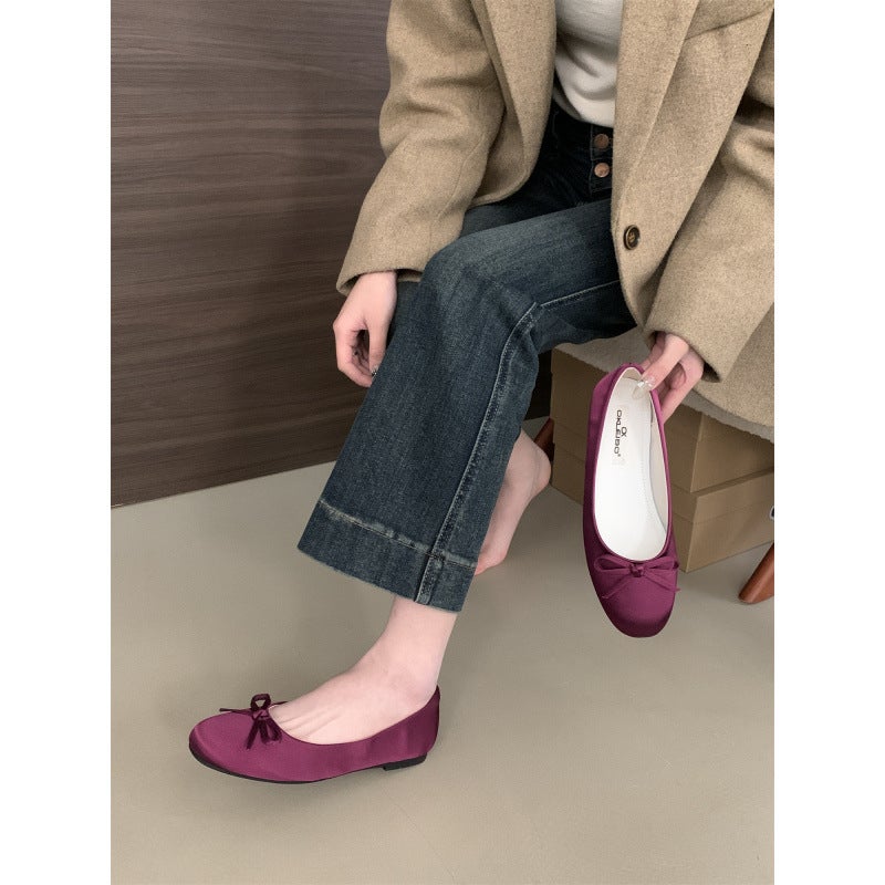 Flat Gentle French Shoes Women'S Shoes 2025 Soft Bottom Shallow Ballet Shoes - Image 5