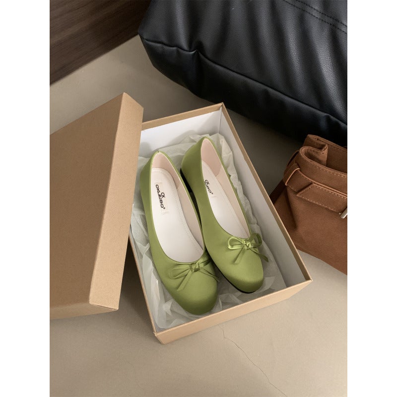 Flat Gentle French Shoes Women'S Shoes 2025 Soft Bottom Shallow Ballet Shoes - Image 1