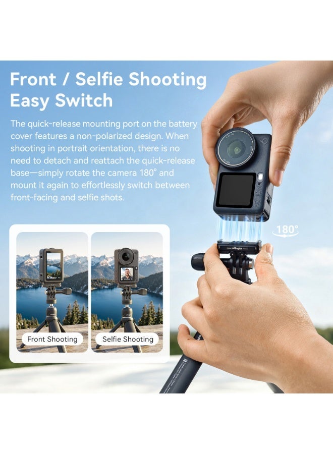 aMagisn Vertical Shooting Quick Release Battery Cover for DJI Action 6, Magnetic Mount Battery Door Camera Accessory, Lightweight Aviation Aluminum Alloy Cover for DJI Action 6 Vertical Video Recording - Image 3