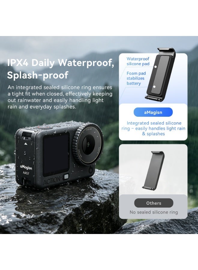 aMagisn Vertical Shooting Quick Release Battery Cover for DJI Action 6, Magnetic Mount Battery Door Camera Accessory, Lightweight Aviation Aluminum Alloy Cover for DJI Action 6 Vertical Video Recording - Image 5