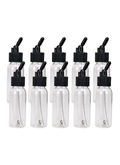 Box of 10-each 1.2-Ounce(35cc) Airbrush Paint Bottles Jars Pots with Lid Adapter Cap Dual-Action Siphon Feed Air Brush Airbrushing Accessories