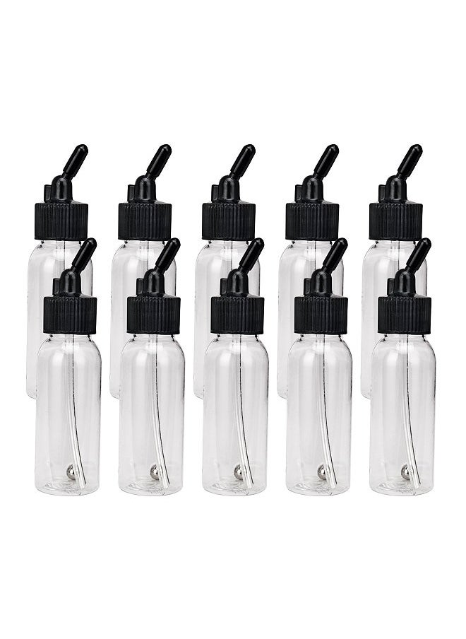 Generic - Box of 10-each 1.2-Ounce(35cc) Airbrush Paint Bottles Jars Pots with Lid Adapter Cap Dual-Action Siphon Feed Air Brush Airbrushing Accessories - Image 1