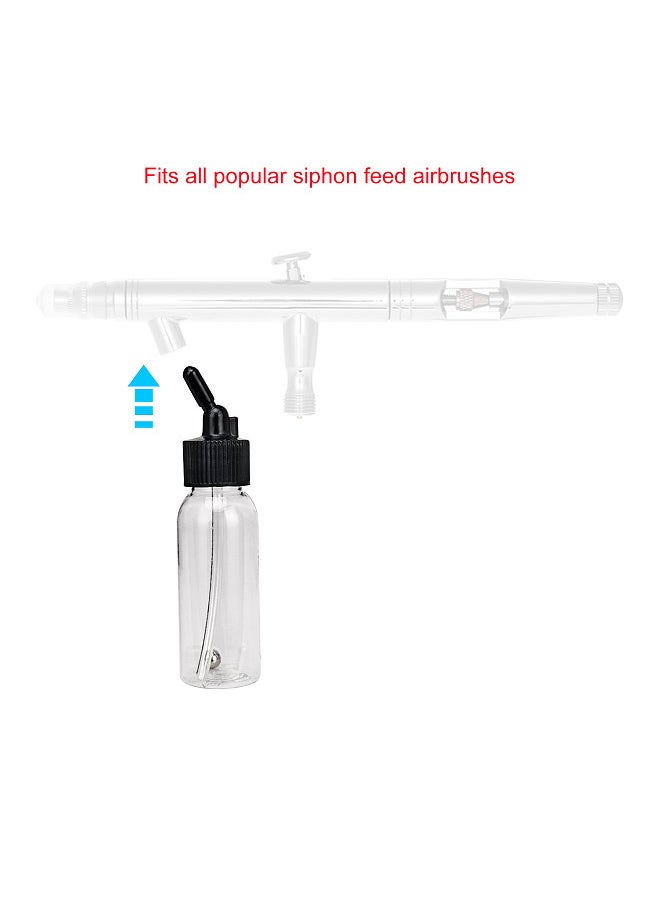 Generic - Box of 10-each 1.2-Ounce(35cc) Airbrush Paint Bottles Jars Pots with Lid Adapter Cap Dual-Action Siphon Feed Air Brush Airbrushing Accessories - Image 1