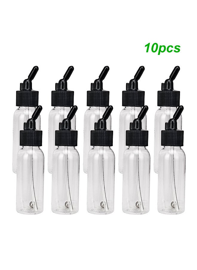 Generic - Box of 10-each 1.2-Ounce(35cc) Airbrush Paint Bottles Jars Pots with Lid Adapter Cap Dual-Action Siphon Feed Air Brush Airbrushing Accessories - Image 1