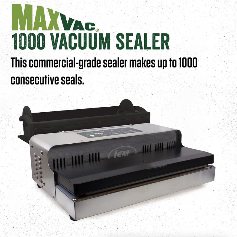 LEM LEM Products MaxVac 1000 Stainless Steel Vacuum Sealer with Removable Bag Holder and Cutter Silver and Black  - Image 2